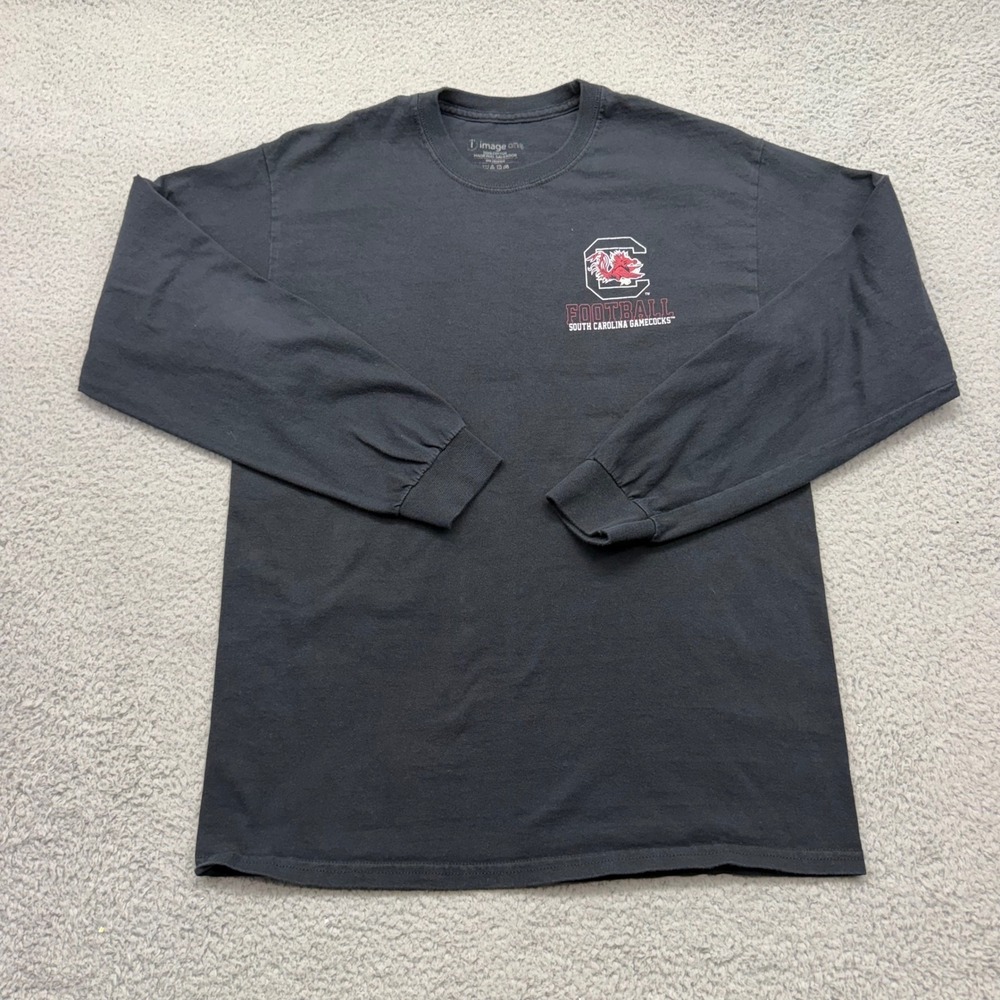 Image One Mens Medium Black L/S USC South Carolina Gamecocks Football Shirt